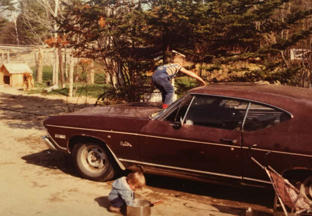 kids washing Dale's car