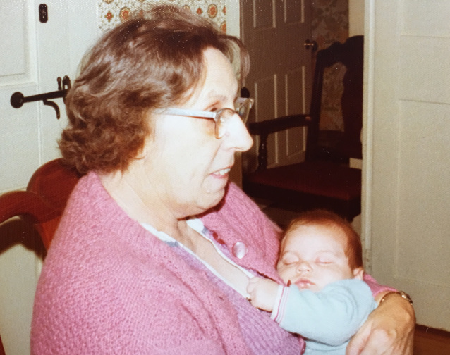 Louise Barrett holding Tom