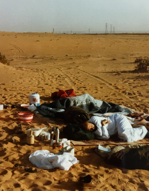 sleeping on the sand